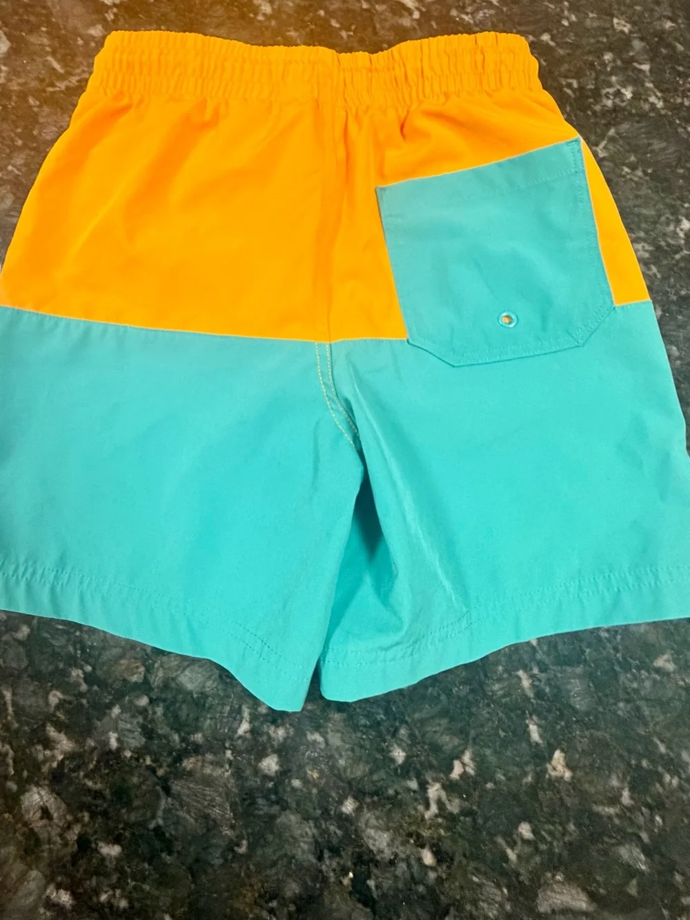 Old Navy Teal, Orange & Tan Kids Rashguard Swim Set
